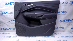 Door trim card front right Ford Escape MK3 17-19 rest, black, armrest leather black, chrome handle, scuffs, dents, bumps