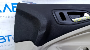 Door trim card front right Ford Escape MK3 13-16 prerest, beige, armrest leather, dents, scuffs, scratches, broken fastening