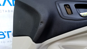 Door trim card front right Ford Escape MK3 13-16 prerest, beige, armrest leather, scuffs, scratches, whitened plastic, pokes