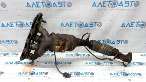 Exhaust manifold with catalytic converter Ford Fusion mk5 17-20 hybrid with lambda probe, rusty, torn mesh