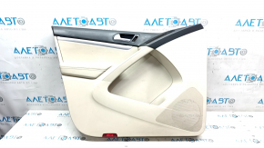 Door trim card front left VW Tiguan 09-17 beige with beige insert leather, armrest leather, scratches