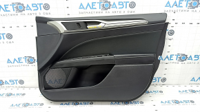 Door trim card front right Ford Fusion mk5 17-20 black with black insert cloth, armrest leather, molding gray, scratches