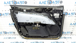 Door trim card front right Ford Fusion mk5 17-20 black with black insert cloth, armrest leather, molding gray, scratches