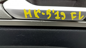 Door trim card front left Ford Fusion mk5 17-20 black with black insert cloth, armrest leather, molding gray, scratches