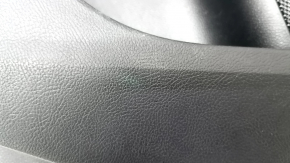 Door trim card rear left Ford Fusion mk5 17-20 black with black insert cloth, armrest leather, molding gray, scratches, whitened plastic