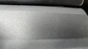 Door trim card rear left Ford Fusion mk5 17-20 black with black insert cloth, armrest leather, molding gray, scratches, whitened plastic
