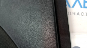Door trim card rear left Ford Fusion mk5 17-20 black with black insert cloth, armrest leather, molding gray, scratches, whitened plastic