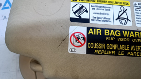 Left visor Lexus RX350 RX450h 10-15 beige, without hook, scratches on plastic, crack in mount, cut