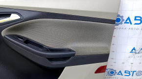 Door trim card front right Ford Focus mk3 11-18 beige, with black insert, armrest cloth, scratches, for cleaning