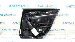 Door trim card rear left Audi A4 B8 13-16 rest black, sedan BANG & OLUFSEN, armrest rubber black, insert leather black, scuffed