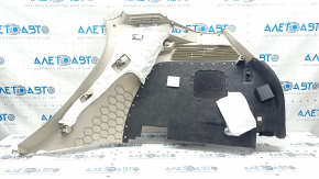 Left arch trim Lincoln MKC 15 - beige with dark gray, under subwoofer, scratches, broken fasteners, needs cleaning