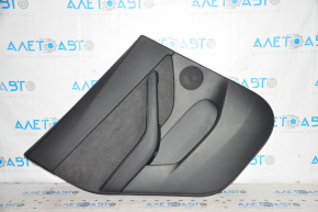 Door trim card rear left Tesla Model Y 20 - leather black, type 1, with backlight, matte lining, with speaker, with suede insert, with window lift control, with door opening button