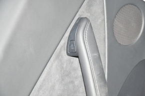 Door trim card rear left Tesla Model Y 20 - leather black, type 1, with backlight, matte lining, with speaker, with suede insert, with window lift control, with door opening button