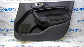 Door trim card front right Ford Fiesta 11-19 black cloth with black insert plastic, armrest cloth, scratches, abrasions