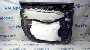 Door trim card front right Ford Edge 15-18 black leather, leather armrest, with beige fabric insert, nicks, bumps, scratches, needs cleaning