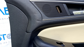 Door trim card front right Ford Edge 15-18 black leather, leather armrest, with beige leather insert, dents, abrasions, scuffs