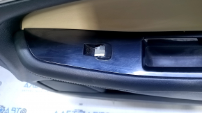 Door trim card front right Ford Edge 15-18 black leather, leather armrest, with beige leather insert, dents, abrasions, scuffs