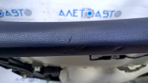 Door trim card front right Ford Edge 15-18 black leather, leather armrest, with beige leather insert, dents, abrasions, scuffs