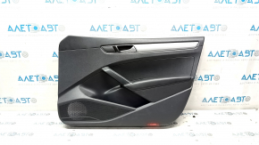 Door trim card front right VW Passat b8 16-19 USA black with black insert plastic, armrest leather, molding gray gloss