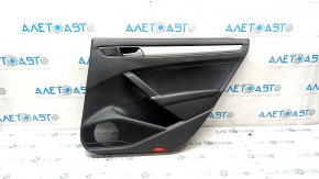 Door trim card rear right VW Passat b8 16-19 USA black with black insert plastic, armrest leather, molding gray gloss,