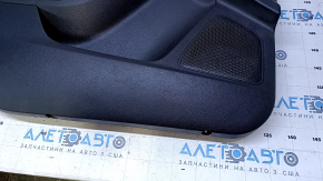 Door trim card front left Ford Focus mk3 15-18 black with black insert cloth, scratches, abrasions, peeling coating on the handle