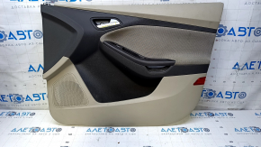Door trim card front right Ford Focus mk3 11-18 beige, with black insert, armrest cloth, scratches, abrasions, for cleaning