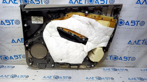 Door trim card front left Ford Focus mk3 11-18 beige, with black insert, armrest cloth, scratches, abrasions, for cleaning