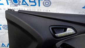 Door trim card front right Ford Focus mk3 11-14 black with gray insert cloth, armrest cloth, scratches, abrasions