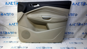 Door trim card front right Ford C-max MK2 13-18 beige, armrest leather, dents, bumps, abrasions, needs cleaning