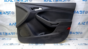 Door trim card front right Ford Focus mk3 15-18 black with black insert cloth, armrest cloth, scratches, bumps