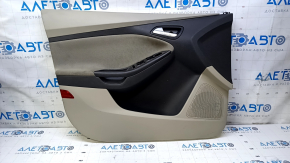 Door trim card front left Ford Focus mk3 11-18 beige, with black insert, armrest cloth, scratches, abrasions, for cleaning