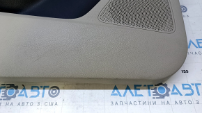 Door trim card front left Ford Focus mk3 11-18 beige, with black insert, armrest cloth, scratches, scuffs, abrasions, needs cleaning, plastic turned white