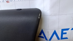 Door trim card front right Lincoln MKX 16- leather, beige, brown armrest, wood insert, scuff, dent, scratches, whitened plastic