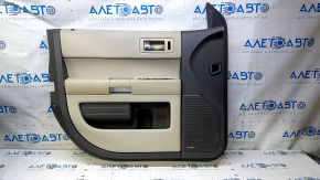 Door trim card front left Ford Flex 09-12 prerest beige, cracked leather, dents, needs cleaning, rubbed