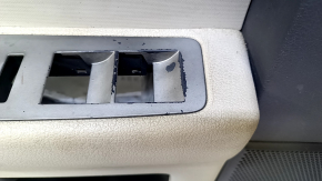 Door trim card front left Ford Flex 09-12 prerest beige, cracked leather, dents, needs cleaning, rubbed