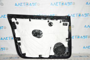 Door trim card front right Tesla Model Y 20 - black leather, with backlight, matte lining, with suede insert with window lift control with door opening button, scratches