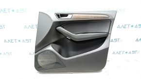 Door trim card front right Audi Q5 8R 09-17 black, insert leather black, armrest rubber, molding under the tree, dents