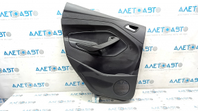 Door trim card rear left Ford Escape MK3 17-19 rest black with black insert plastic, armrest leather, scratches