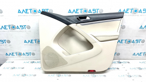Door trim card front right VW Tiguan 09-17 beige with beige insert leather, armrest leather, scratches