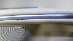 Door trim card front right Lincoln MKZ 13-16 beige leather, armrest leather, insert wood gloss, bumps, scratches, without overlay, cracks, broken fastening