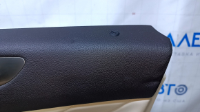Door trim card front right Lincoln MKC 15- beige leather, armrest black leather, insert in wood color, bumps, dents, scuffs