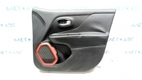 Door trim card front right Jeep Renegade 15- TRH black leather, leather peeled off