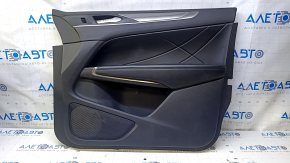 Door trim card front right Lincoln MKC 15- leather black, armrest leather, with gray insert, scratches, pokes, scuffs, abrasions