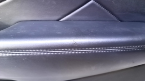 Door trim card front right Lincoln MKC 15- leather black, armrest leather, with gray insert, scratches, pokes, scuffs, abrasions