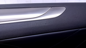 Door trim card front right Lincoln MKC 15- leather black, armrest leather, with gray insert, scratches, pokes, scuffs, abrasions