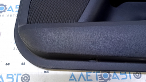 Door trim card front right Ford Fusion mk5 13-16 black with black insert cloth, armrest leather, molding gray gloss, red stitching, scratches, dent, bump