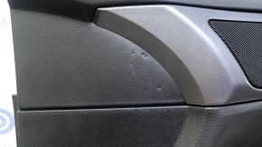 Door trim card front right Ford Fusion mk5 13-16 black with black insert cloth, armrest leather, molding gray gloss, red stitching, scratches, abrasions, pokes