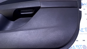 Door trim card front right Ford Fusion mk5 13-16 black with black insert cloth, armrest leather, molding gray gloss, red stitching, scratches, abrasions, pokes