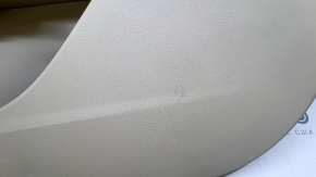 Door trim card front right Ford Fusion mk5 13-16 beige with beige insert leather, armrest leather, molding under wood gloss, pokes, dent, scratches, whitened plastic