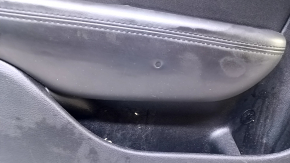 Door trim card front left Chrysler 200 15-17 black with black insert leather, armrest black leather, molding under the tree black structure, dent, pokes, scuffs, scratches